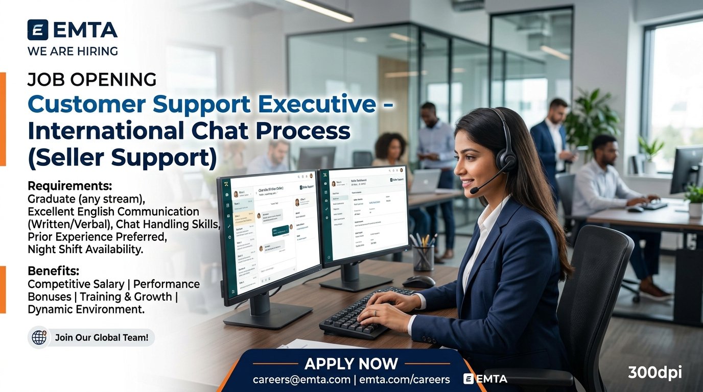 Customer Support Executive – International Chat Process (Seller Support)